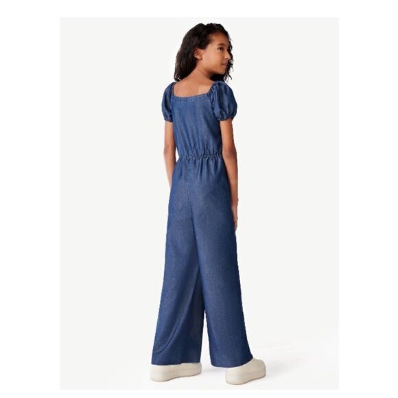 Girls Comfy Lightweight Smocked Jumpsuit, Size XXL - Picture 5 of 7